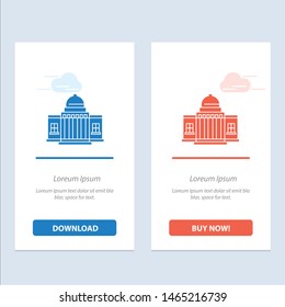 Whitehouse, America, White, House, Architecture, Building, Place  Blue And Red Download And Buy Now Web Widget Card Template. Vector Icon Template Background