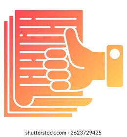 Whitelist icon represented by Whitelist symbol gradient style.