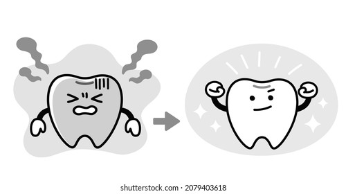 Blanquear antes de una ilusión corta　
Dientes sanos
