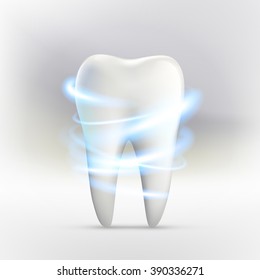 Whitening Of Human Tooth.Vector Illustration.