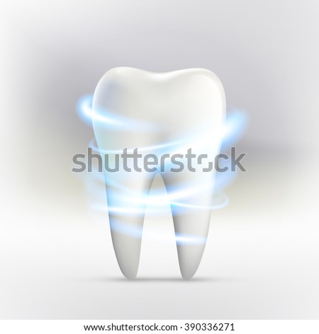 Whitening of human tooth.Vector illustration.