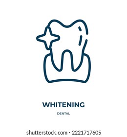 Whitening icon. Linear vector illustration from dental collection. Outline whitening icon vector. Thin line symbol for use on web and mobile apps, logo, print media.