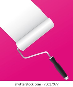 Whitening paint roller. Vector illustration.