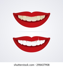 Whitening teeth vector illustration isolated on white background