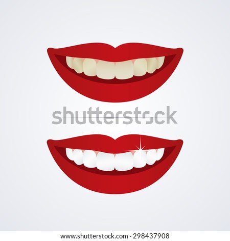 Whitening teeth vector illustration isolated on white background