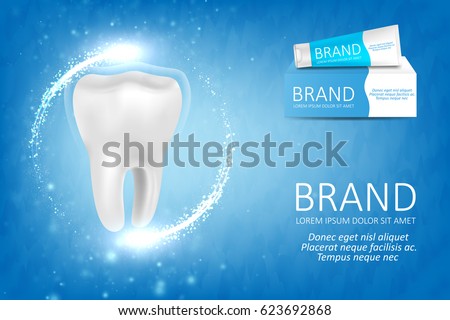 Whitening toothpaste ad. Graphic concept for your design.