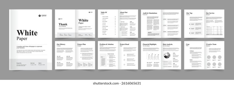 Whitepaper Template or Whitepaper Brochure Layout Design.
