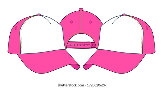 Diseño De La Tapa Del Camión De Camión De Atrás Vector De La Correa De Atrás Con Colores Blanco/Rosa.
