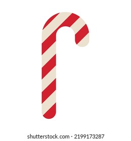White-red striped cane. vector illustration