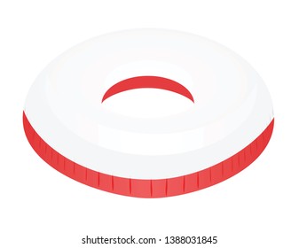 White/red swim ring. vector illustration