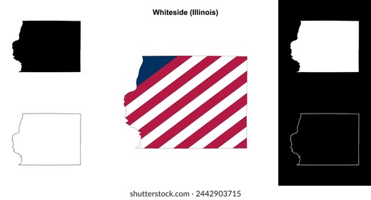 Whiteside county (Illinois) outline map set