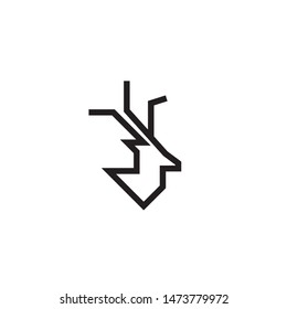 whitetail deer head silhouette logo icon illustration. Reindeer Vector inspiration . Design Template Ready to Use