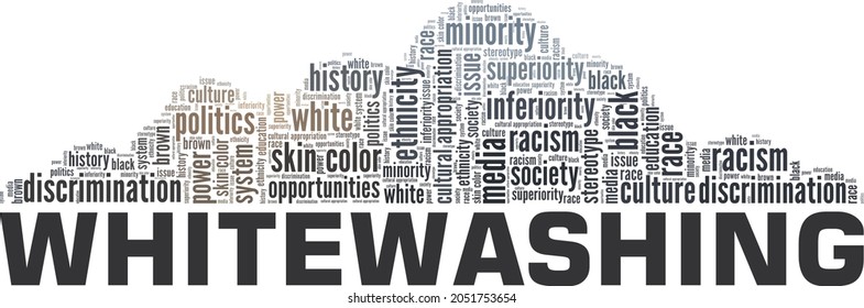 Whitewashing vector illustration word cloud isolated on white background.