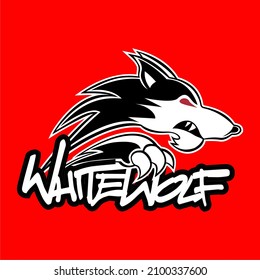 whitewolf, t shirt design, vector Cartoon Clip Art