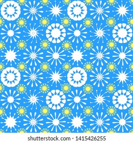 White-Yellow_Flower Pattern for Fabric and Paper