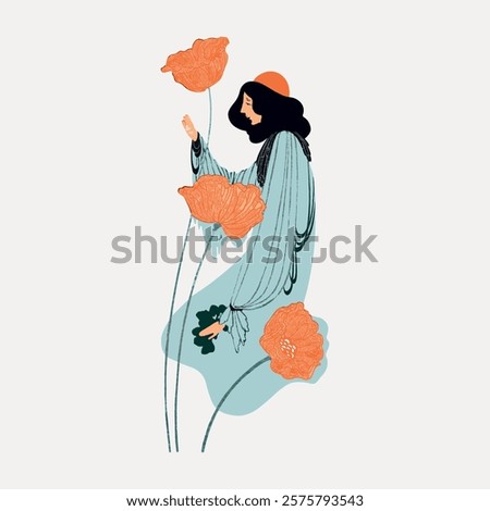 Whiting's ledger papers, isolated vector element. Woman drawing cut out vector. Vintage woman art drawing illustration, woman lady female old painting art print illustration.