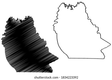 Whitley County, Kentucky (U.S. county, United States of America, USA, U.S., US) map vector illustration, scribble sketch Whitley map