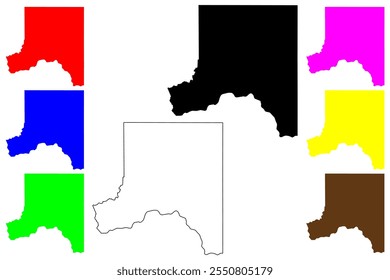 Whitman County, State of Washington (U.S. county, United States of America, USA, U.S., US) mapa ilustração vetorial, esboço de rabisco Mapa de Whitman