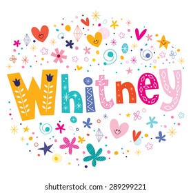 Whitney girls name decorative lettering type design