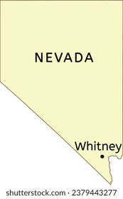 Whitney town location on Nevada state map