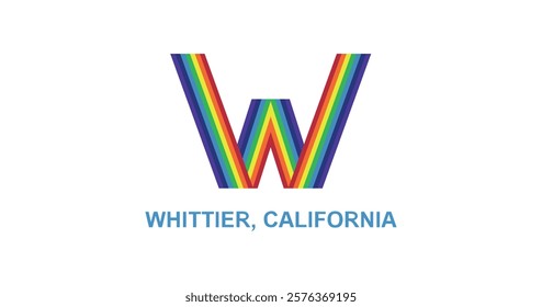 Whittier California Rainbow Flag (LGBTQ) High Quality Illustration