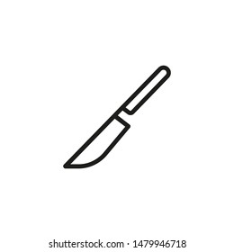 Whittling knife vector line icon. Craft, repair, instrument. Craft concept. Vector illustration can be used for topics like furniture, handicraft, renovation
