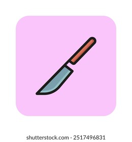 Whittling knife vector line icon. Craft, repair, instrument. Craft concept. Vector illustration can be used for topics like furniture, handicraft, renovation