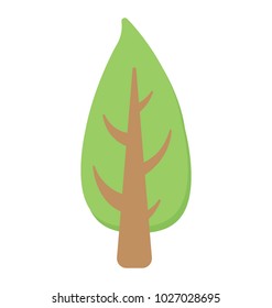 
A whitwood columnar tree, tulip poplar flat icon
