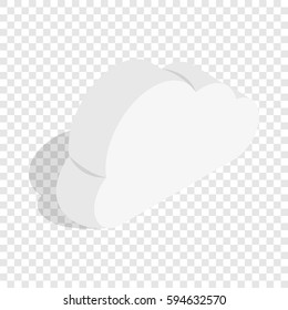 Whiye cloud isometric icon 3d on a transparent background vector illustration