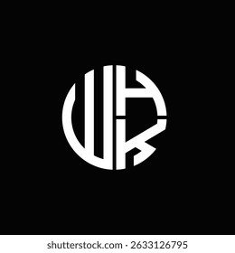 WHK logo WHK icon WHK monogram WHK letter minimalist Circle flat Unique modern abstract logo design.
