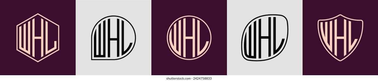 WHL modern initial monogram logo design vector. It will be suitable for which company or brand name start those initial.