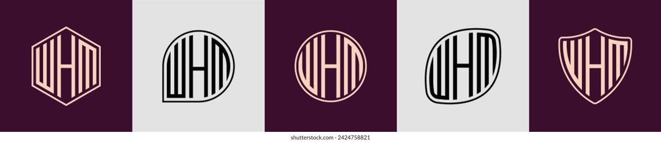 WHM modern initial monogram logo design vector. It will be suitable for which company or brand name start those initial.