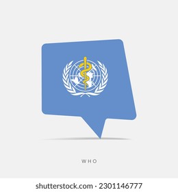 WHO flag bubble chat icon