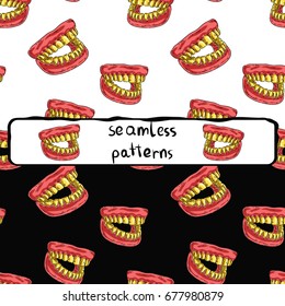 Who has lost the jaw? Hey! This is a seamless pattern!
