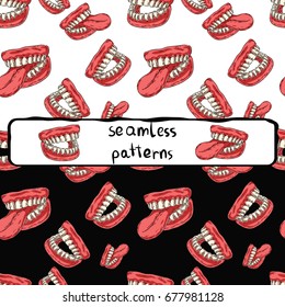 Who has lost the jaw? Hey! This is a seamless pattern!

