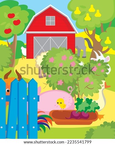 Who hid on the farm. Task for children.