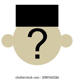 who, a man portrait with question mark on face
