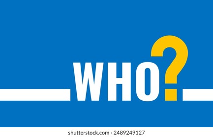 who question on blue background