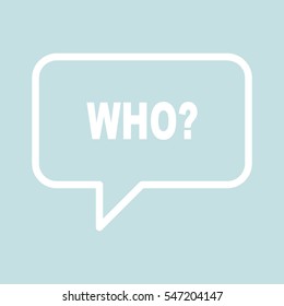 WHO retro speech balloon