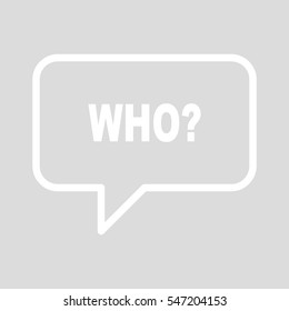WHO retro speech balloon
