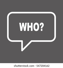 WHO retro speech balloon