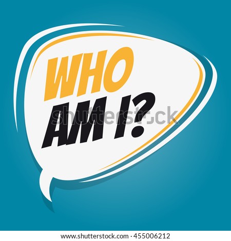 who am i retro speech bubble
