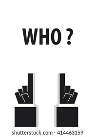 WHO typography vector illustration