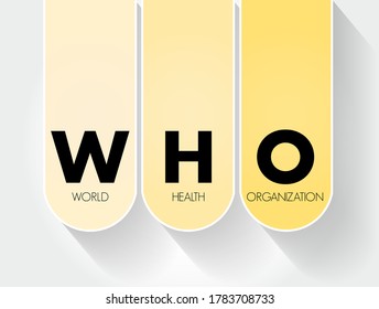 WHO - World Health Organization acronym, concept background