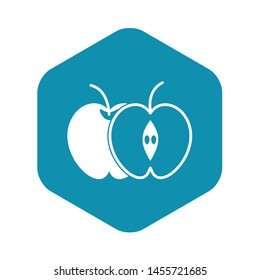 The whole apple and half icon. Simple illustration of the whole apple and half vector icon for web