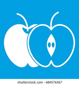 The whole apple and half icon white