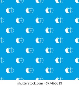 The whole apple and half pattern repeat seamless in blue color for any design. Vector geometric illustration