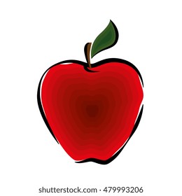 whole apple with leaf