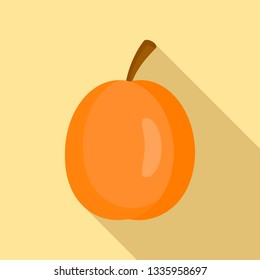 Whole apricot icon. Flat illustration of whole apricot vector icon for web design