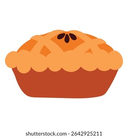 Vista superior de torta assada inteira. Ilustração vetorial